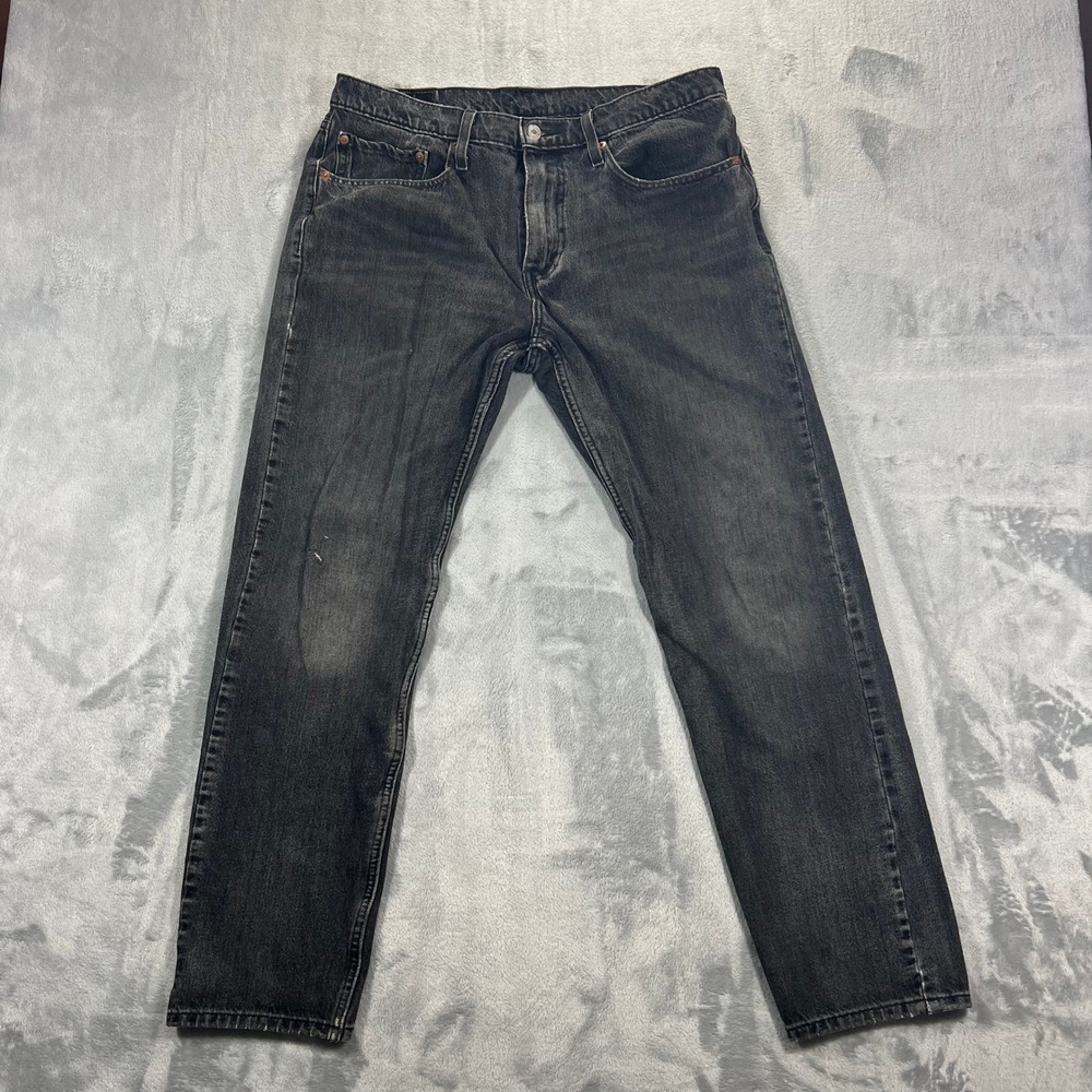 Levi's 502 Regular Taper Men 34x29 Faded Black Stretch Jeans Casual Modern Fit